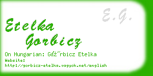 etelka gorbicz business card